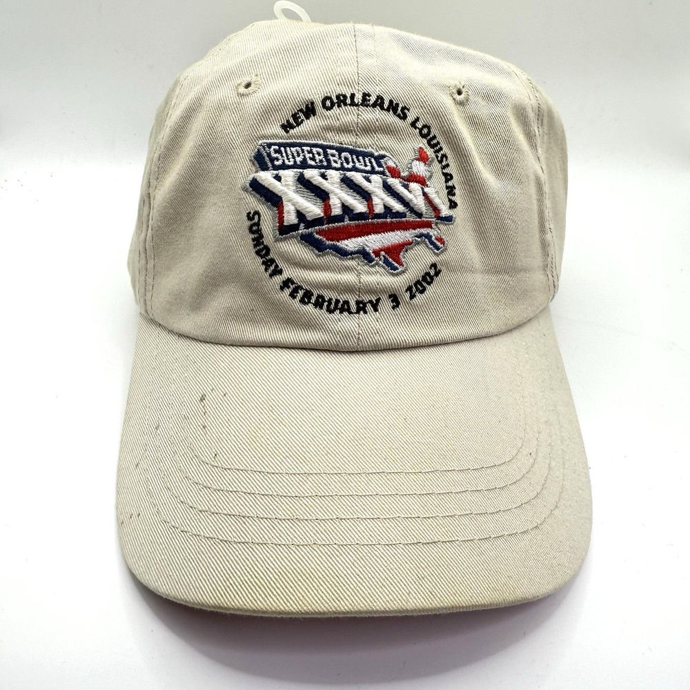 VTG‎ Super Bowl XXXVI Hat New Orleans 2002 USA Map Logo Adjustable Cap NFL NWT